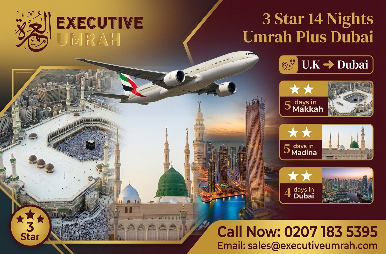 3 Star 14 Nights Umrah Plus Dubai