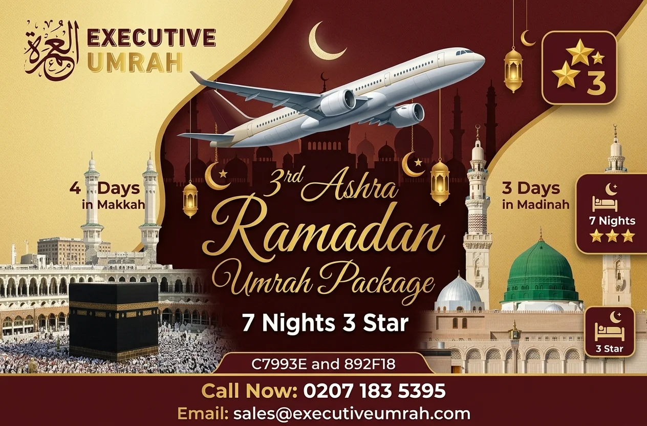 7 Nights 3 Star 3rd Ashra Ramadan Umrah Package