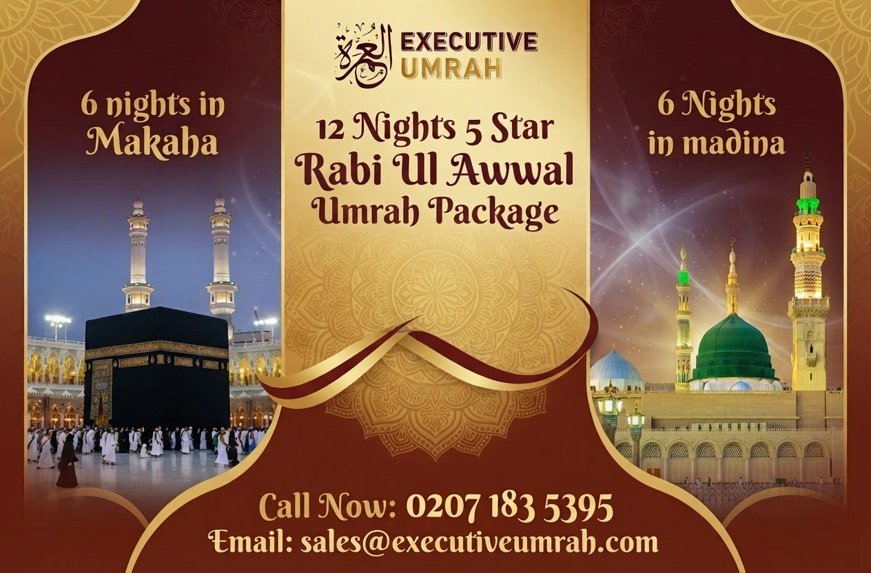 12 Nights 5 Star Rabi Ul Awwal Umrah Package